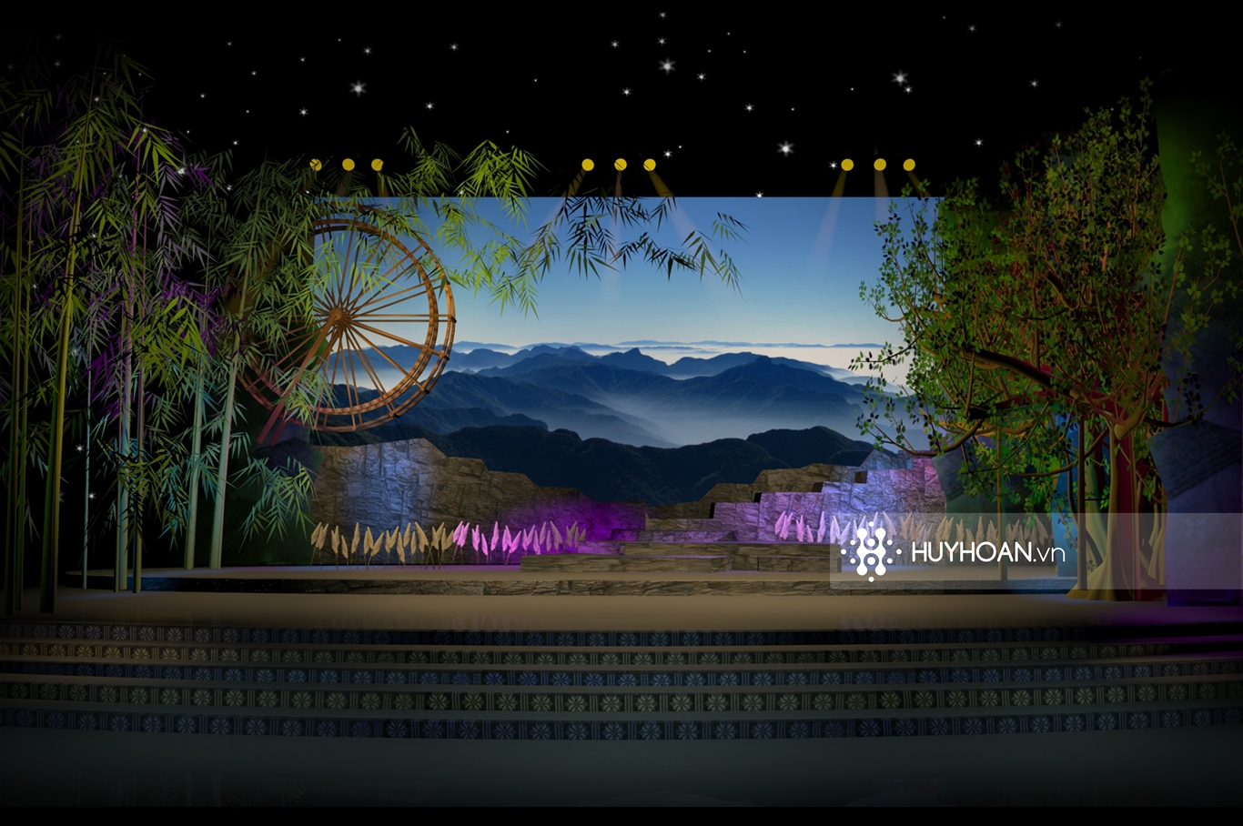 Thiết kế sân khấu Liên hoan dân ca vùng núi phía Bắc 2015